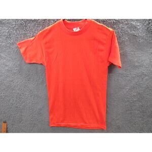 Vintage NWOT Bantam Men's Small Orange Solid Plain T-shirt